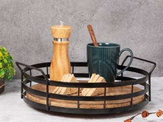 Elegant Wooden Lazy Susan on a Dining Table Cozy Dining Room Decor