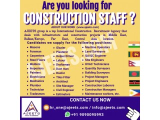 Looking for Construction Recruitment Partner from India