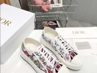 WalknDior Platform Sneaker White Multicolor with Dior 4 Saisons Hiver Motif Reps