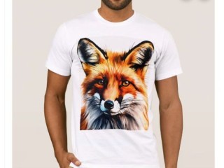 Curious Red Fox Peeking T-Shirt (