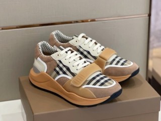 Burberry Vintage Check Leather Light Brown Sneaker Reps