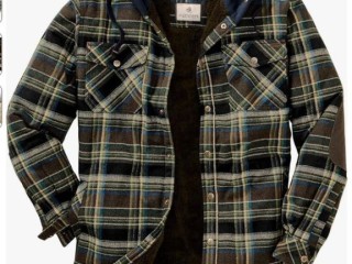 Legendary Whitetails Men's Camp Night Berber Lined Hooded Flannel Shirt Jacket