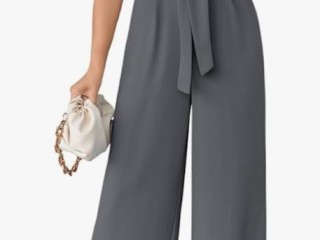 Cicy Bell Women's Elegant V Neck Jumpsuit with Wide Leg Pants