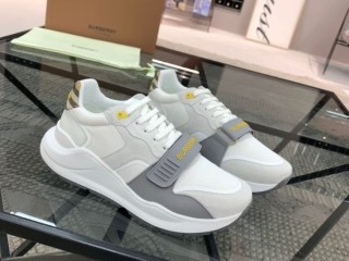 Burberry White Yellow Ramsey Sneaker Reps