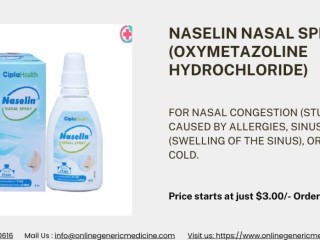 Naselin Nasal Spray for stuffy nose | Order at Onlinegenericmedicine.