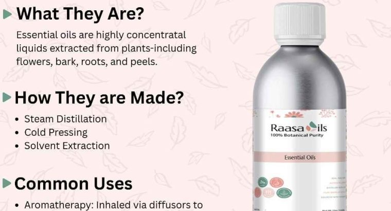 Raasa Oils Essential Oil – 100% Pure & Natural Aromatherapy Oil