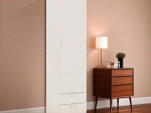 Buy Single Door Wardrobe Online | Buy Brown Wooden Wardrobe with Mirror Online – Caspian Furniture