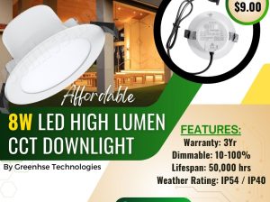 Affordable***8W***LED***High***Lumen***CCT***Downlight | Greenhse***Perth