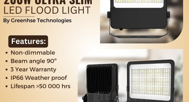Buy***200W***Ultra***Slim***LED***Flood***Light***By***Greenhse***Technologies